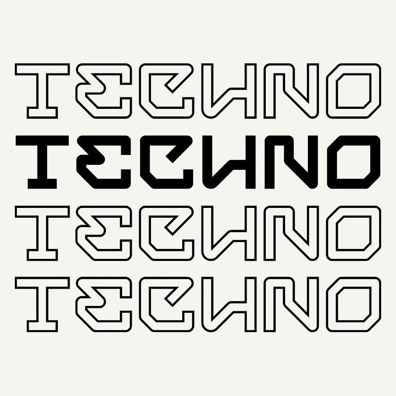 Conception de logo en typographie techno-moderne