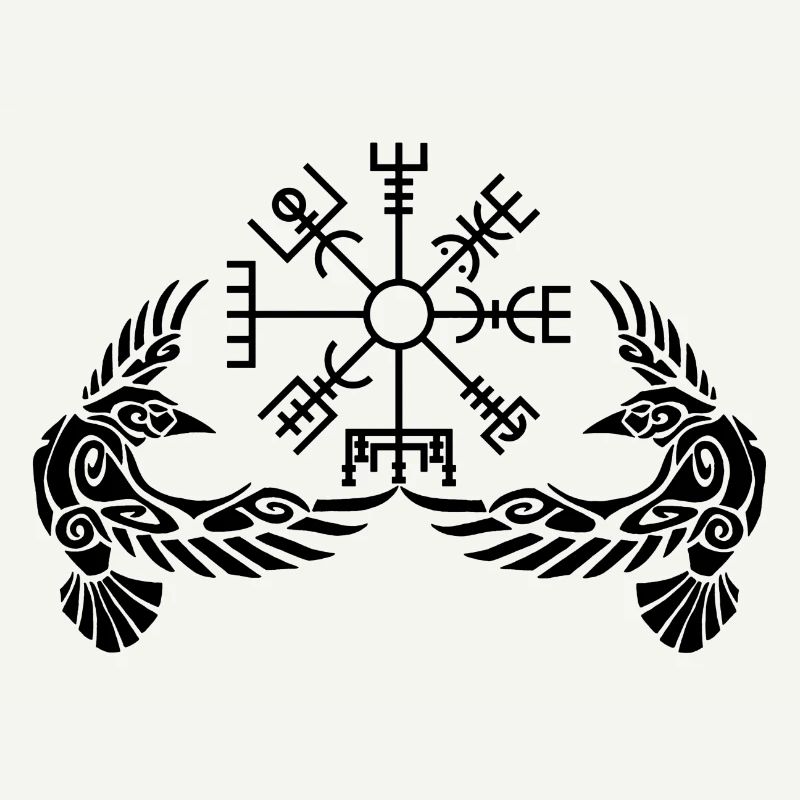 Black ravens and Viking compass