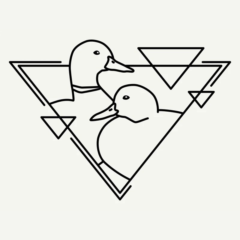Two ducks in geometric design