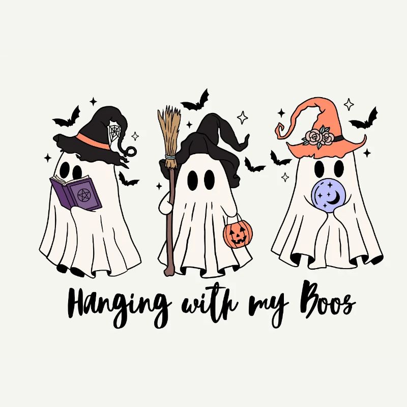 🧙‍♀️ Witchy Ghost Squad – Spooky & Cute 👻