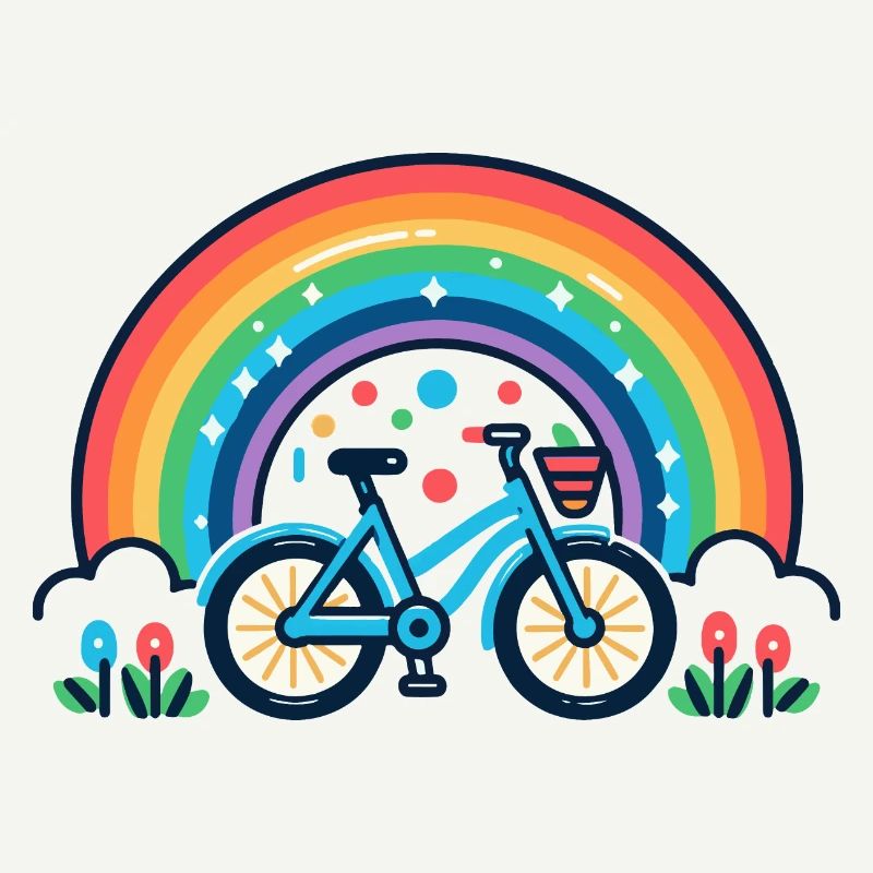 Rainbow Bicycle Joy Design