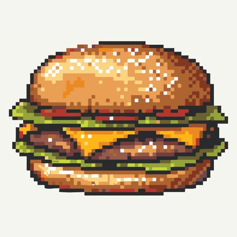 8Bit Hamburger Pixel Art