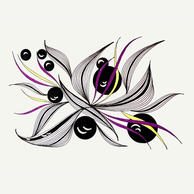 Black and White Flower Beam Pattern