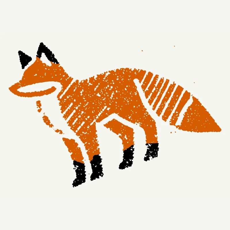 Rustic fox in stamp look