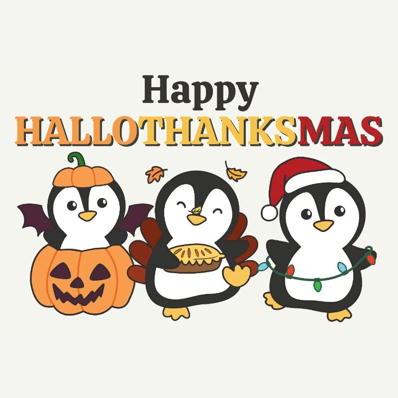 Joyeux Noël, pingouins, pingouins d'Hallothanksmas