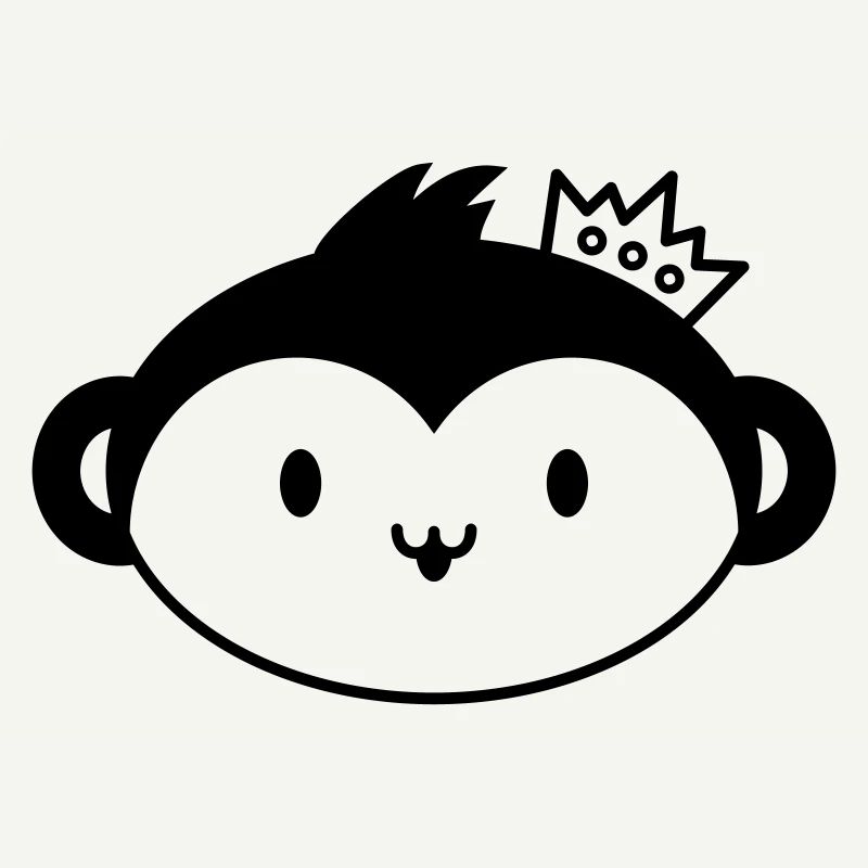 Monkey Crown – Cute Monkey Head with Crown