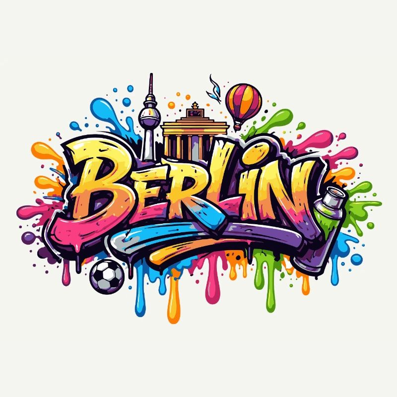 Berlin Graffiti Lettering with Colour Effects