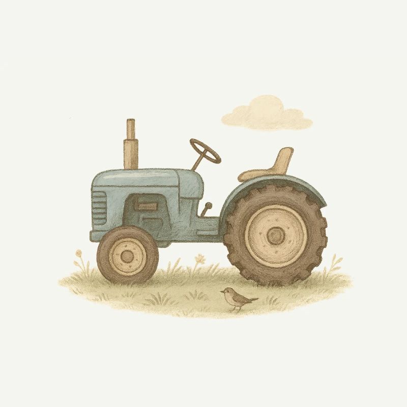 Blauer Oldtimer-Traktor
