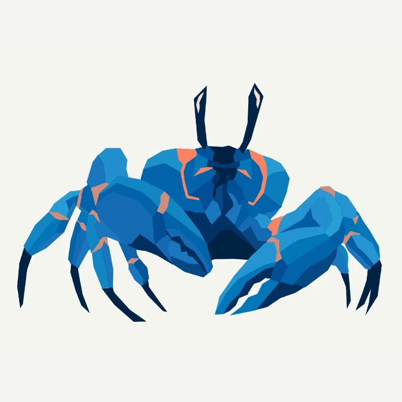 Blue Krab Polygonal Style