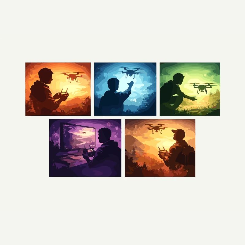 Collection de palettes de couleurs de vol de drones