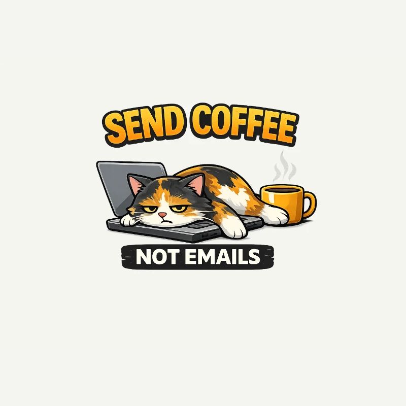 Schreib Kaffee nicht per E-Mail Katze – lustiges Arbeitsshirt