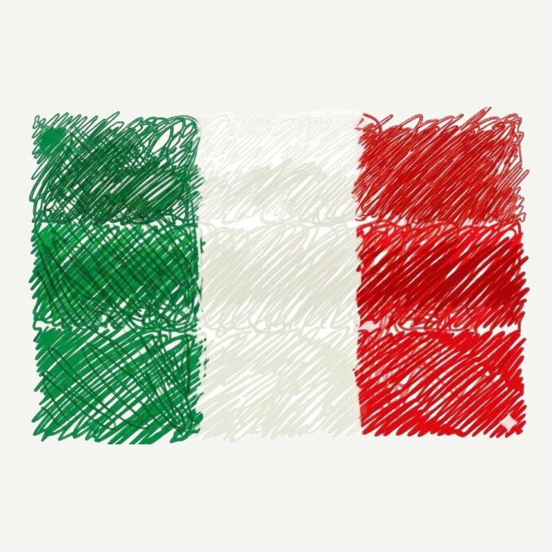 Scribbled Italian Flag