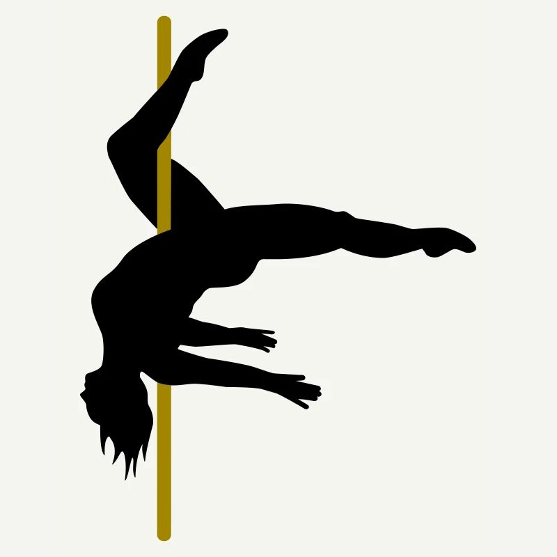 Poledancer courbé dans la jambe intérieure pendre