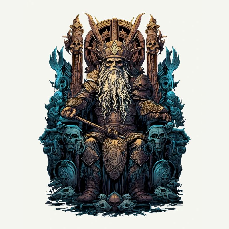 Wikinger Odin Söhne Thron Walhalla Valhalla