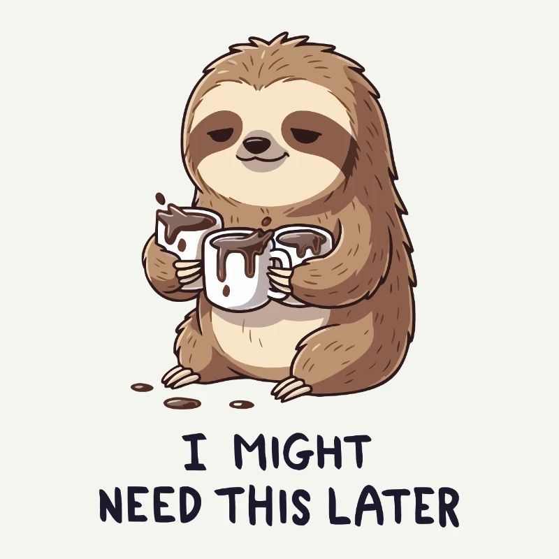 I Need Coffee For Later - Funny Sloth