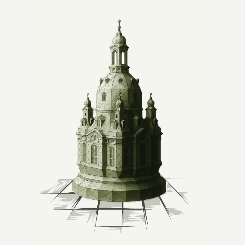 Dames d’échecs à bas polygon Frauenkirche