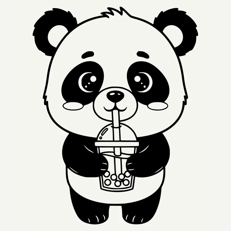 Panda with drinking cup