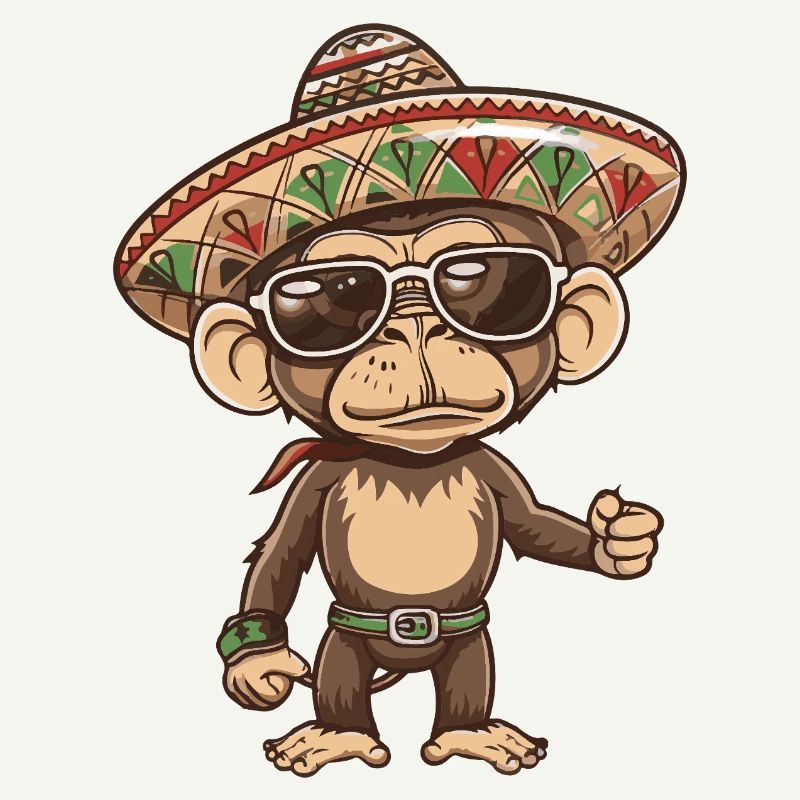 Monkey Comic Funny Sombrero
