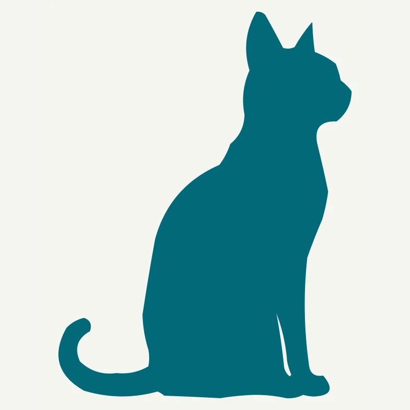 Silhouette de chat sarcelle