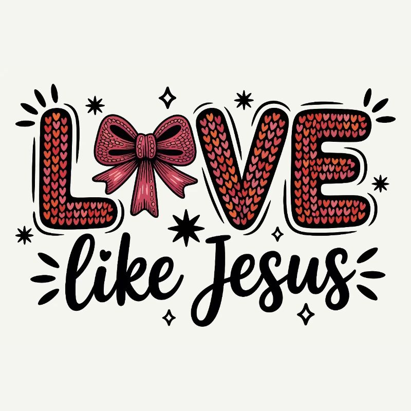 Love Like Jesus Heart Scripture Bow