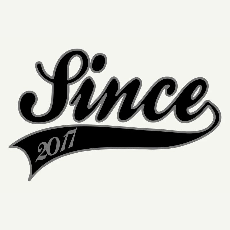 Since 2017 Vintage Script | Retro Anniversary Art