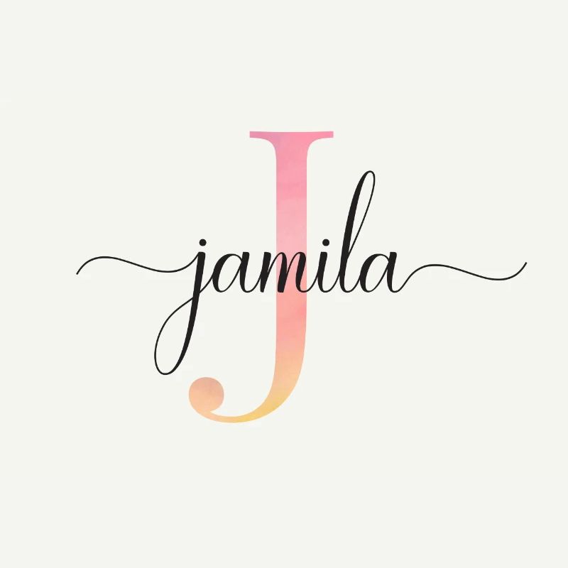 J | Monogramme | Nom | Jamila|Aquarelle