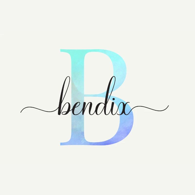 B| Monogramme | Nom | Bendix | Aquarelle