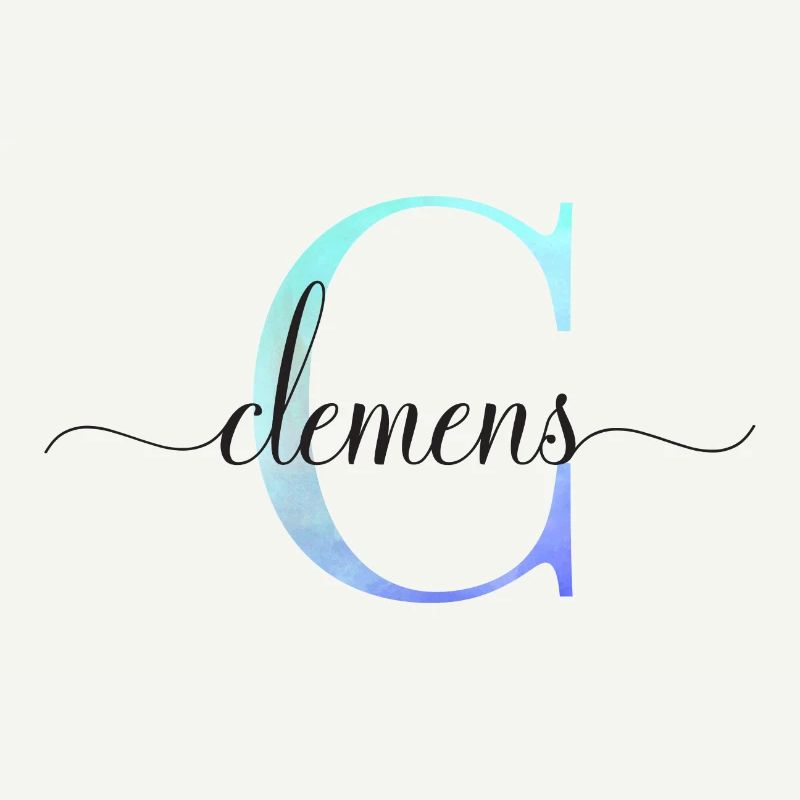 C| Monogramme | Nom | Clément| Aquarelle