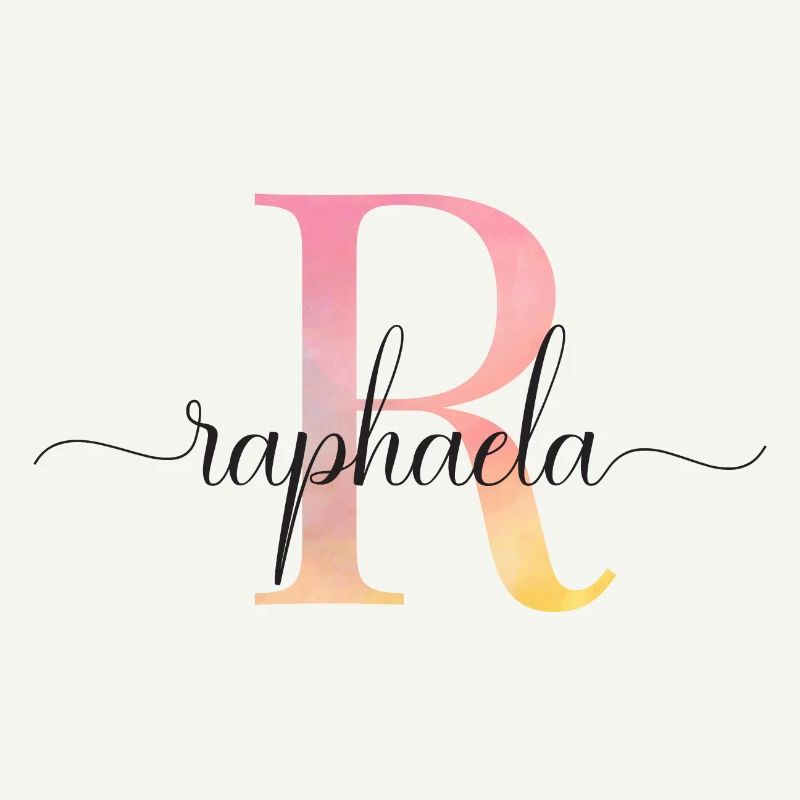L | Monogramme | Nom | Raphaëla |Aquarelle