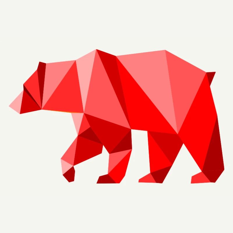 Red Lowpoly Bear