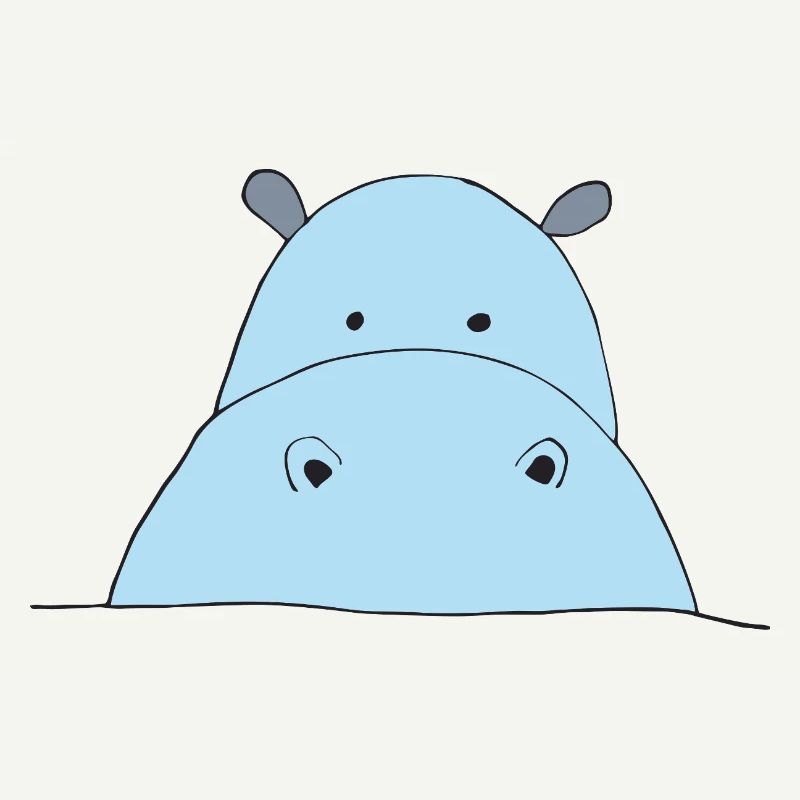 Blauer Hippo Blickfang