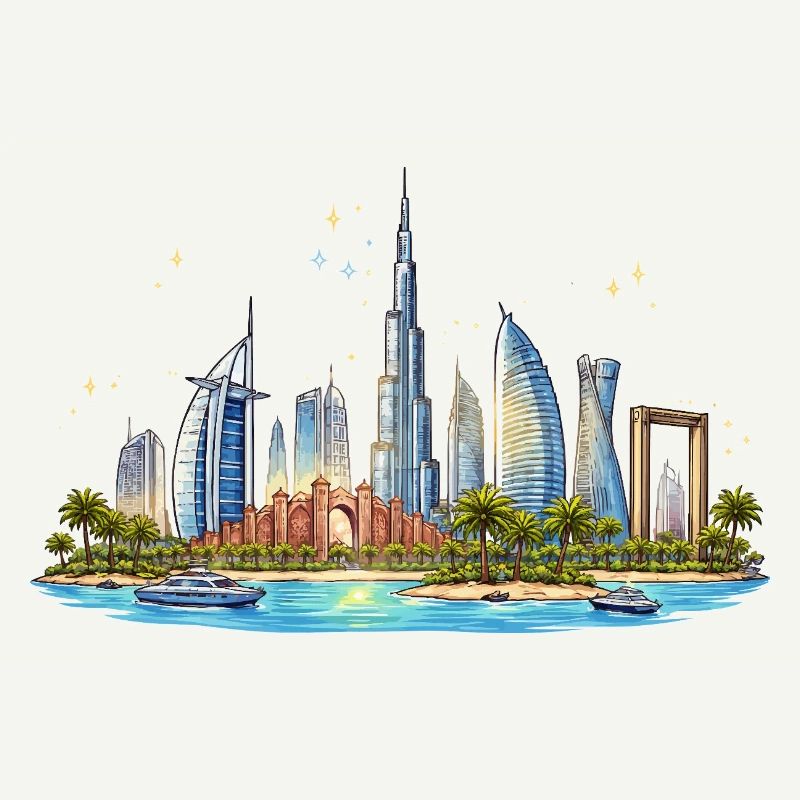 Skyline du front de mer de Dubaï