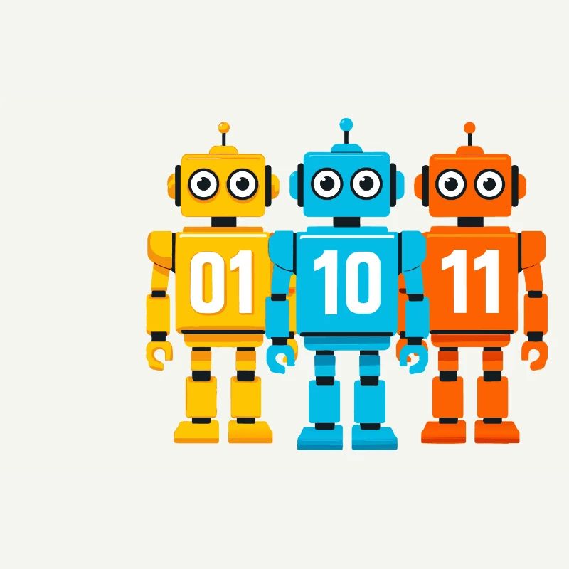 Robot 01 10 11 – Binäres Sci-Fi Design