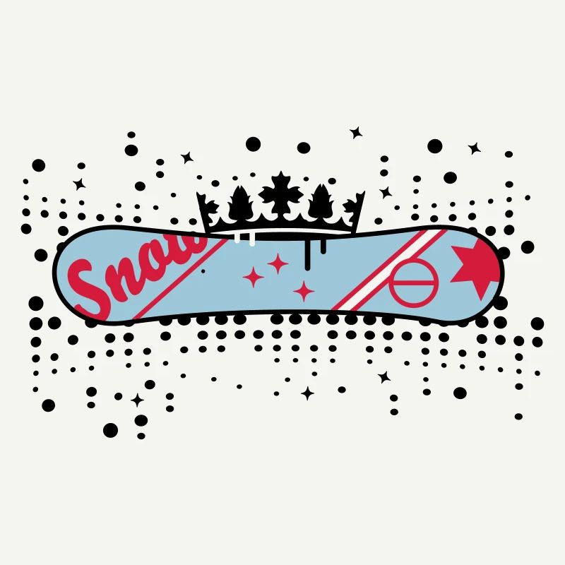 Snowboard mit Krone Snowboard King