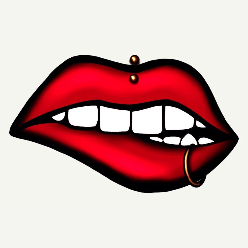Lèvres avec piercing – Design esthétique