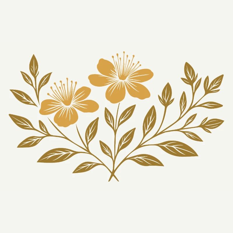 St. John's Wort - Botanical Design for Midsummer