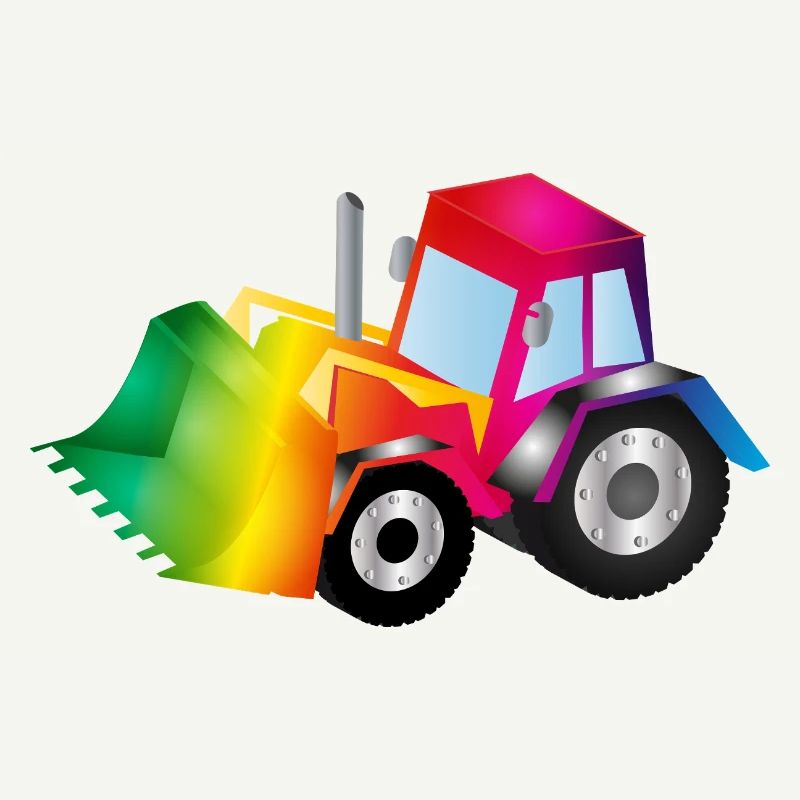 Regenbogen-Bagger voller Farbenfreude