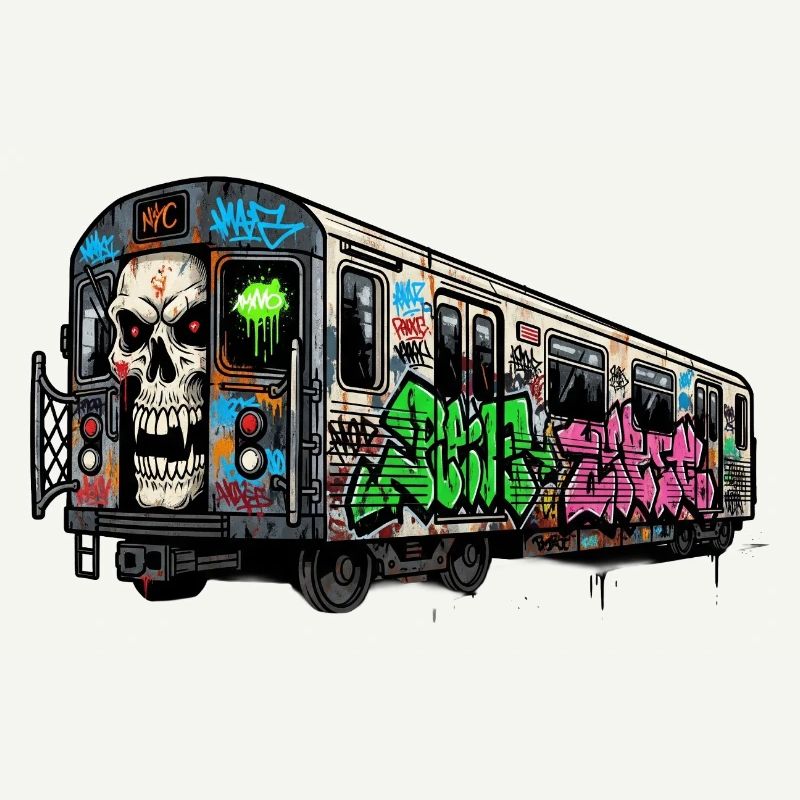 Graffitis sur le trafic du métro