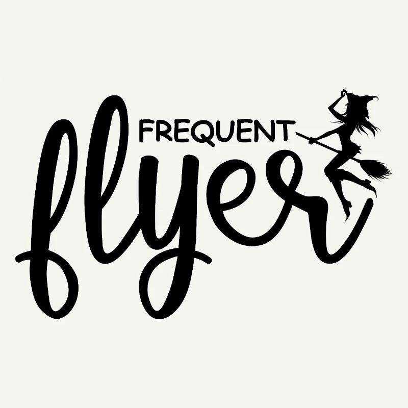 Frequent Flyer Witch Halloween Funny Tee