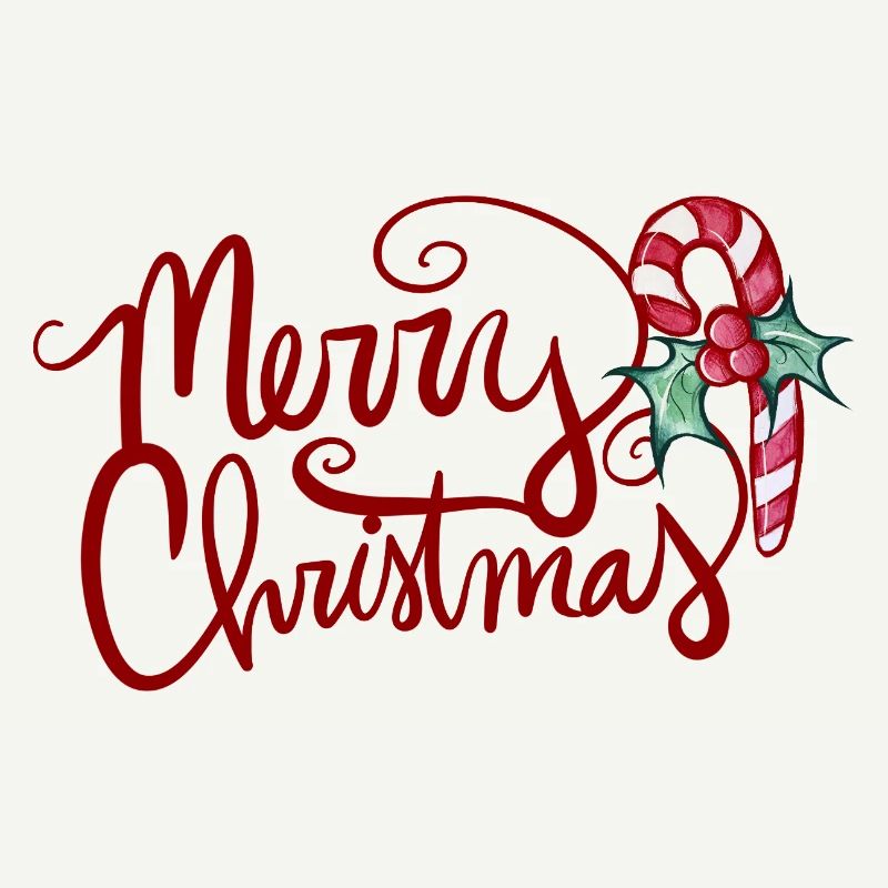 Merry Christmas Script with Candy Cane