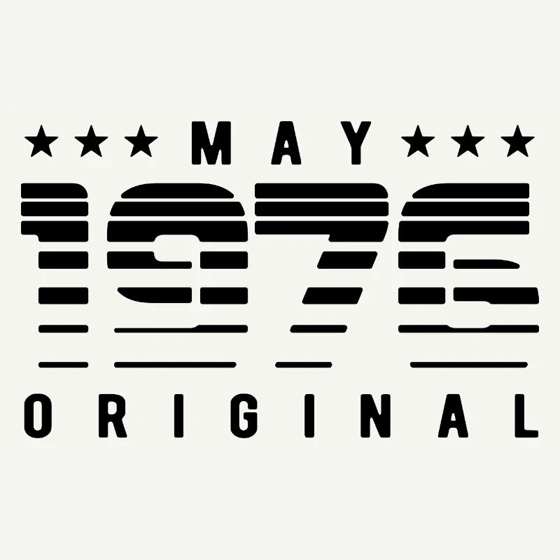 May 1976 Original Striped Vintage Geburtstag
