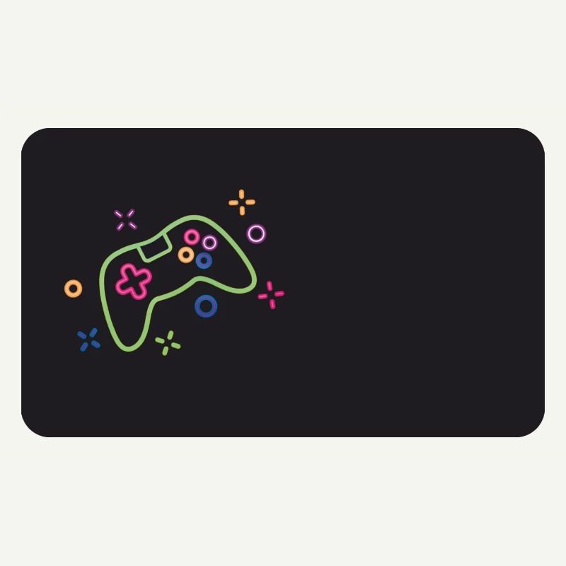 Bunter Spielecontroller auf schwarzem Hintergrund