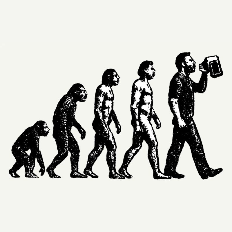 Evolution zum Biertrinker Grunge Design