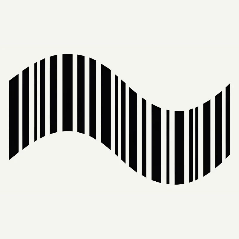 Code-barres en forme ondulée