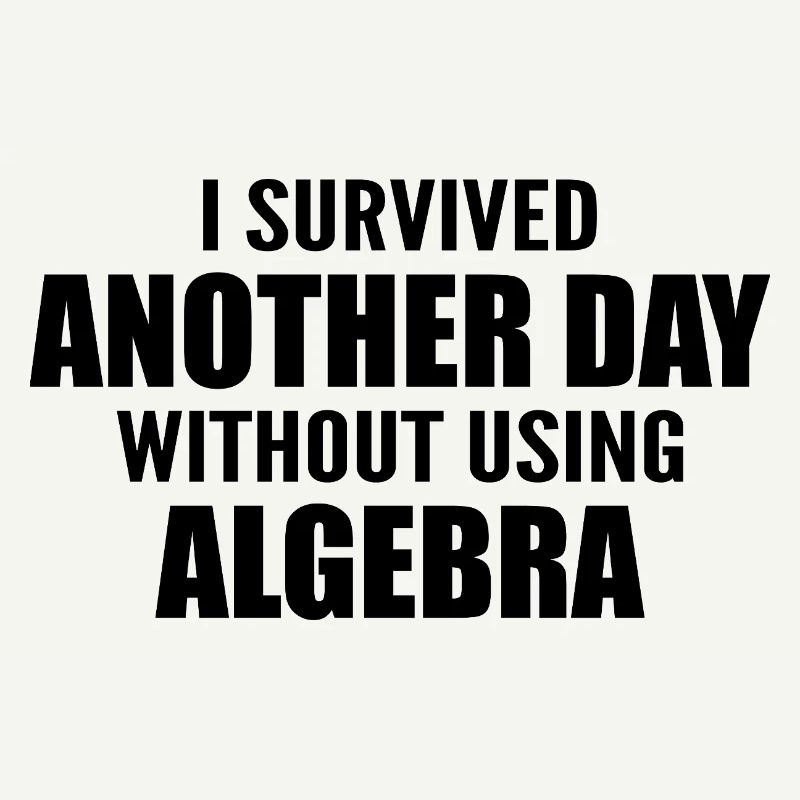 I survived without doing algebra today