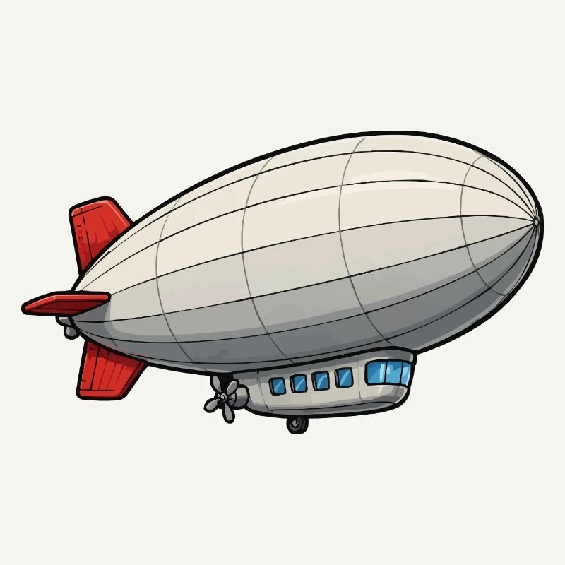 Zeppelin de dessins animés de dirigeables