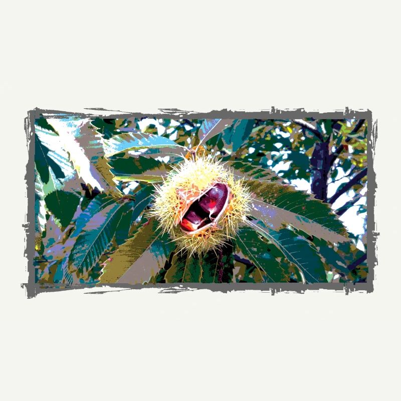 Chestnut in pointed leaf design
