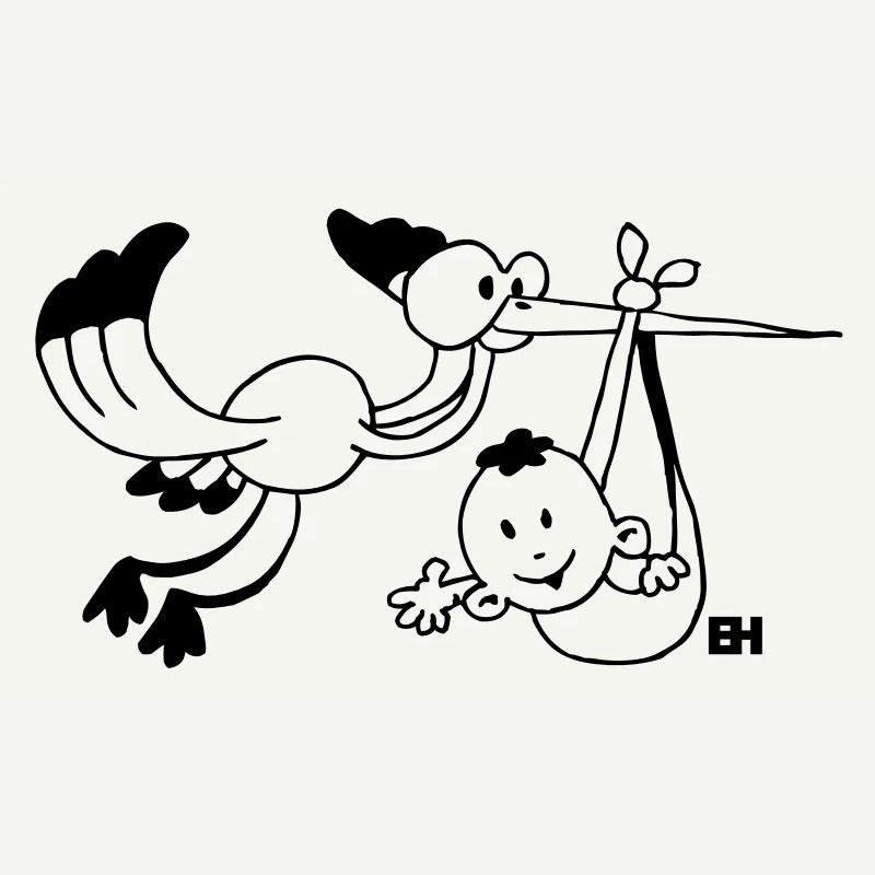 La cigogne apporte le bébé.