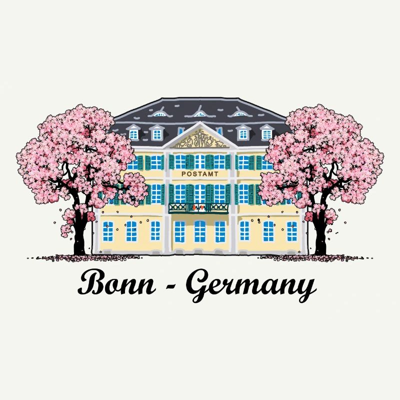 Bonn Old Post Office, Cherry Tree Blossoms, Germany