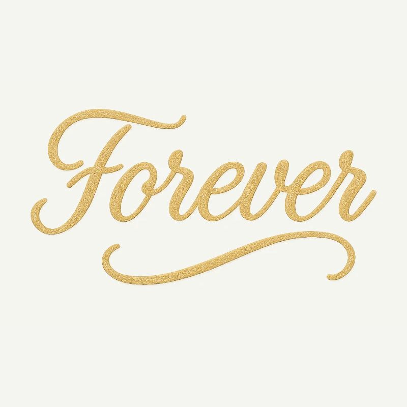 Élégant Gold Script Forever Design